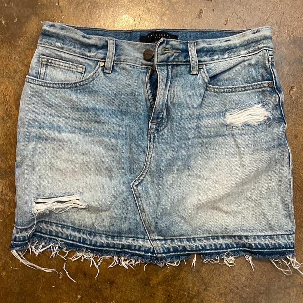 Sanctuary Denim shirt with fringe cut off. Worn twice. Light wash. Size 25